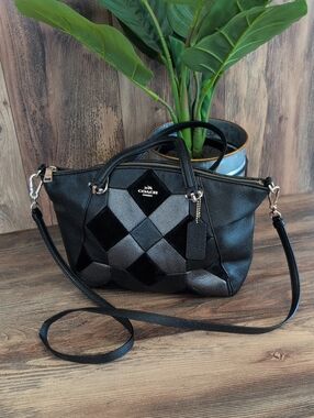 Coach Patchwork Leather Detachable Crossbody Strap Satchel